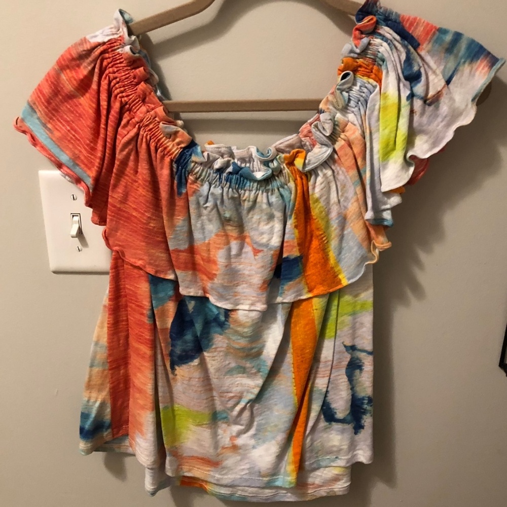 Multicolor Anthropologie Off-The-Shoulder Top